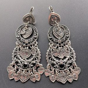 Gorgeous dangly hearts boho earrings